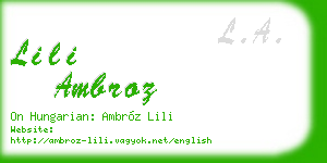 lili ambroz business card