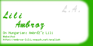 lili ambroz business card